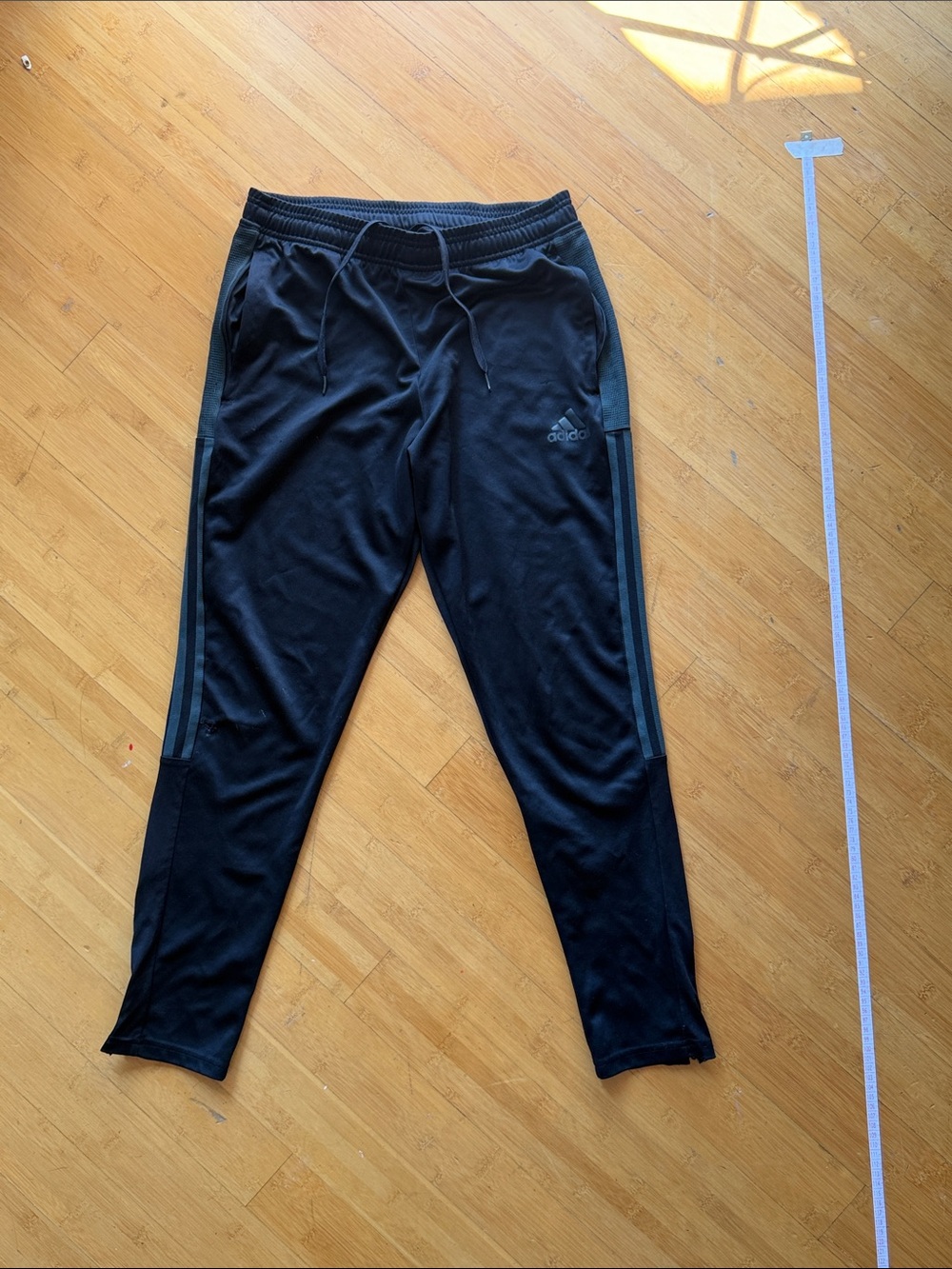 adidas Black Men's Lightweight Joggers with Side Stripes